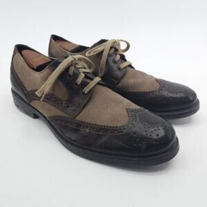 Johnston & Murphy Mens Suede Wingtip Oxford Dress Shoe Brown 11